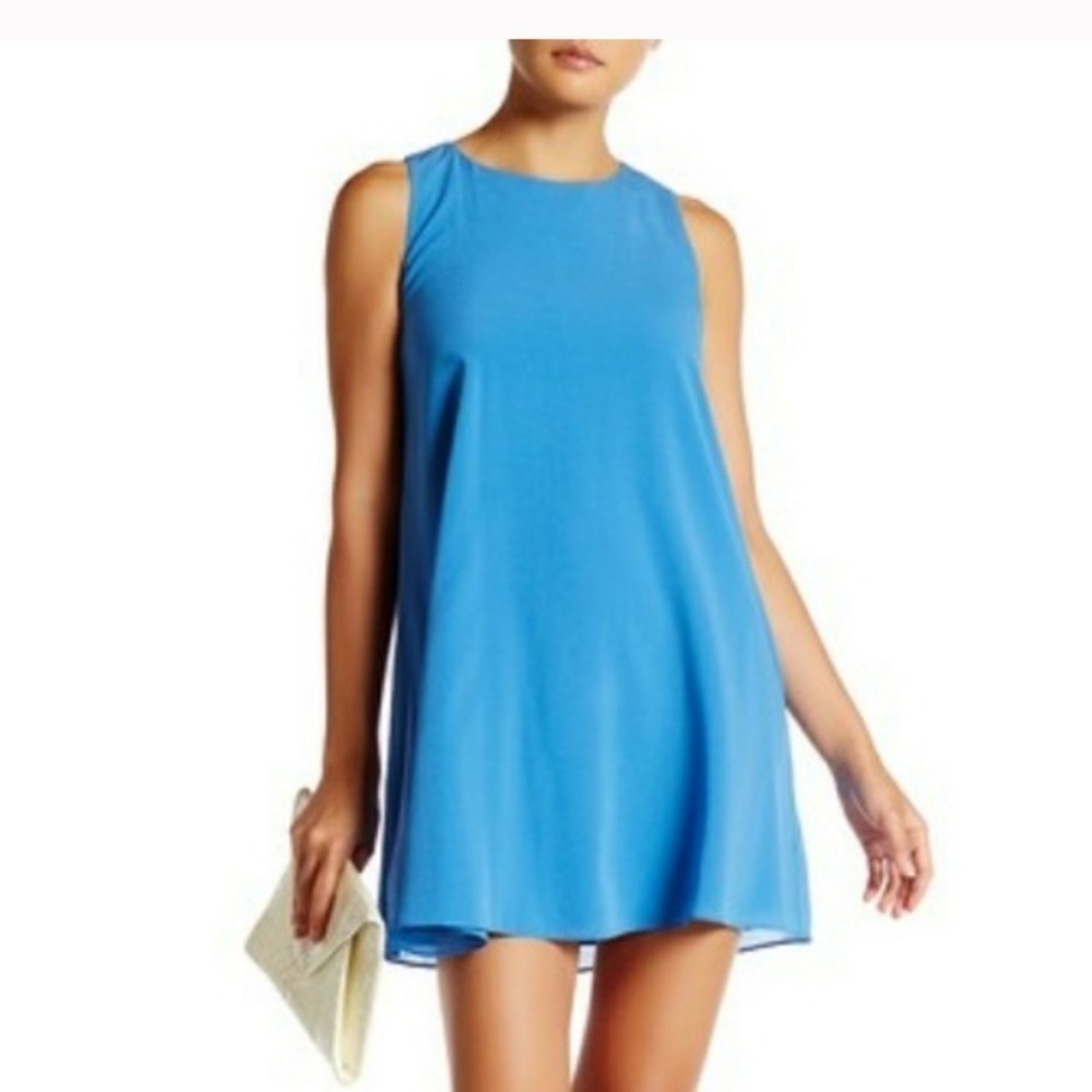 Alice + Olivia Fletcher Blue Silk Racerback Dress Size XS